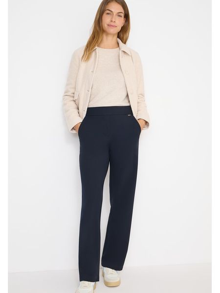 Cecil Spodnie w kolorze granatowym rozmiar: XXL/L30. Niebieskie spodnie z wysokim stanem Cecil, bez wzorów, z materiału, z podwyższonym stanem. Za 140,53 zł.