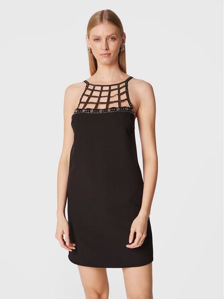 Pinko Sukienka koktajlowa Alice 1G17XP A034 Czarny Regular Fit. Czarne kombinezony Pinko, bez wzorów, z syntetyku, wizytowe, bez kołnierzyka, bez ramiączek. Za 500,00 zł.