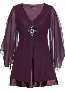 Tunika. Czarne tuniki bonprix, z aplikacjami, bez kołnierzyka, bez ramiączek. Za 209,99 zł.