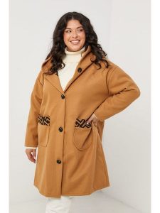 Curvy Lady Kurtka przejściowa w kolorze jasnobrązowym rozmiar: 40/42. Brązowe kurtki Curvy Lady, bez wzorów, bez kaptura. Za 108,99 zł.