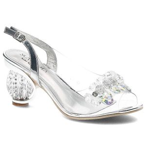 Sandały damskie Scaviola, cholewka z materiału syntetycznego zapięcie na pasek z klamrą elementy dekoracyjne z kryształów obcas ozdobny, srebrne, H-0. Szare sandały Sca'viola, z aplikacjami, z syntetyku, bez obcasa, na obcasie, bez zapięcia. Za 289,00 zł.