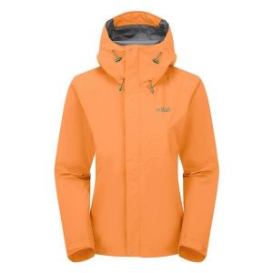 Kurtka przeciwdeszczowa damska Rab Women's Downpour Jacket z kapturem. Brązowe kurtki RAB, s, bez wzorów, z kapturem. Za 439,99 zł.