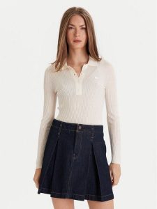 Lacoste Sweter AF4006 Écru Slim Fit. Swetry klasyczne Lacoste, z wełny, bez kołnierzyka. Za 579,99 zł.