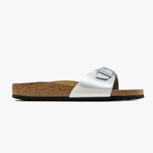 Klapki damskie Birkenstock Madrid BS (0040413). Szare klapki Birkenstock, bez wzorów, bez obcasa. Za 249,99 zł.