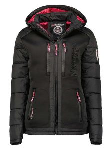 Geographical Norway Kurtka zimowa "Beachwood" w kolorze czarnym rozmiar: XL. Czarne kurtki Geographical Norway, na zimę, xl, z aplikacjami, z puchu, bez kaptura. Za 234,94 zł.