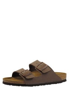 Birkenstock Klapki "Arizona" w kolorze brązowym rozmiar: 39. Brązowe klapki Birkenstock, bez wzorów, z otwartym noskiem, bez obcasa. Za 347,81 zł.