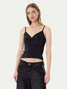 Adidas Top Seasonal Essentials 3-Stripes JM1908 Czarny Slim Fit. Czarne topy ADIDAS, s, bez wzorów, z syntetyku, bez kołnierzyka, bez ramiączek. Za 99,99 zł.