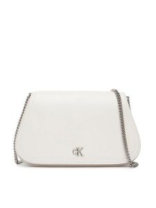 Calvin Klein Torebka Ck Curved Wallet On Chain LV04F1153G Biały. Białe torebki klasyczne Calvin Klein, bez wzorów, ze skóry, bez dodatków. Za 409,99 zł.