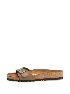 Comfortfusse Skórzane klapki w kolorze jasnobrązowym rozmiar: 42. Brązowe klapki Comfortfüße, bez wzorów, z otwartym noskiem, bez obcasa. Za 165,99 zł.