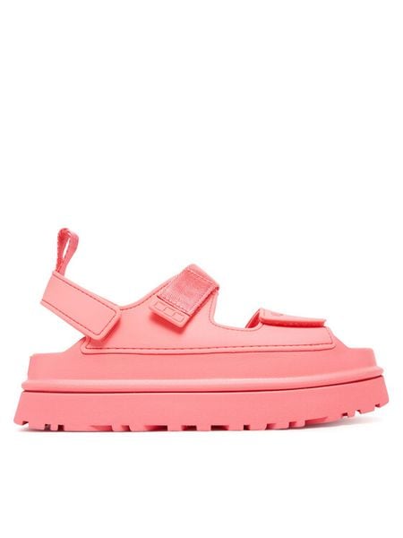 Ugg Sandały W Goldenglow 1152685 Różowy. Czerwone sandały Ugg, bez wzorów, z syntetyku, bez obcasa, na płaskiej podeszwie, bez zapięcia. Za 519,99 zł.