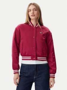 Tommy Jeans Kurtka bomber Satin Coach DW0DW20229 Różowy Regular Fit. Czerwone kurtki Tommy Jeans, l, bez wzorów, z jeansu, bez kaptura. Za 479,99 zł.