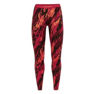 Legginsy termoaktywne damskie Icebreaker 250 Vertex. Czerwone legginsy Icebreaker, bez wzorów, z wełny. Za 369,99 zł.