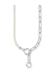 Thomas Sabo Srebrny naszyjnik z perłami - dł. 47 cm rozmiar: onesize. Szare naszyjniki Thomas Sabo, z cyrkonią, srebrne. Za 829,95 zł.