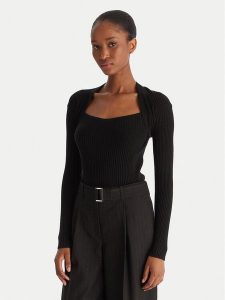 ACCESS FASHION Sweter 54-8048 Czarny Slim Fit. Czarne swetry klasyczne ACCESS FASHION, l, z syntetyku, bez kołnierzyka. Za 259,99 zł.
