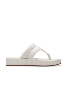 Clarks Skórzane japonki "Alda Walk" w kolorze kremowym rozmiar: 40. Brązowe klapki Clarks, bez wzorów, z otwartym noskiem, bez obcasa. Za 166,88 zł.