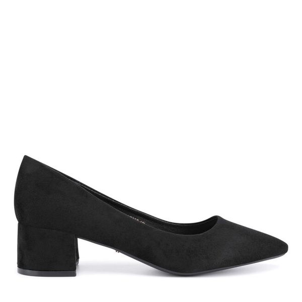 Czółenka DeeZee. Czarne czółenka DeeZee, bez wzorów, bez obcasa, bez zapięcia. Za 119,99 zł.