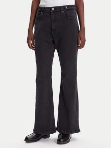 Tommy Jeans Jeansy Sylvia DW0DW20503 Czarny Flare Fit. Czarne jeansy Tommy Jeans, bez wzorów, z bawełny. Za 319,99 zł.