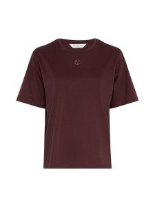 MOSS COPENHAGEN Koszulka "Melea" w kolorze fioletowym rozmiar: L/XL. Różowe bluzki Moss Copenhagen, l, bez wzorów, z bawełny, bez kołnierzyka, bez ramiączek. Za 114,17 zł.