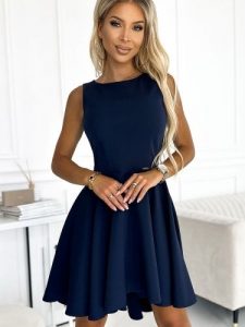 Sukienka Model 397-2 Navy - Numoco. Niebieskie sukienki NUMOCO, na wesele, l, bez wzorów, z elastanu, eleganckie, bez kołnierzyka, plus size, bez ramiączek. Za 336,51 zł.