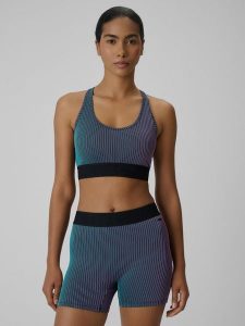 4F Biustonosz treningowy z niskim wsparciem damski - multikolor XL. Biustonosze 4f, bez wzorów, z gumy. Za 119,99 zł.