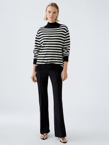 Oui Sweter w kolorze czarno-kremowym rozmiar: 40. Brązowe swetry oversize Oui, bez wzorów, z wełny, bez ramiączek. Za 223,99 zł.