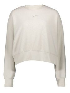 Nike Bluza "Plush" w kolorze kremowym rozmiar: XL. Brązowe bluzy Nike, xl, bez wzorów, bez kaptura. Za 144,24 zł.