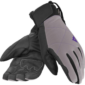 Rękawice narciarskie w kolorze fiołkowo-czarnym. Czarne rękawiczki marki Dainese, ze skóry. W wyprzedaży za 173,95 zł.