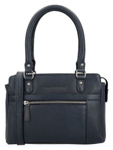 HIDE & STITCHES Skórzana torebka w kolorze granatowym - 35 x 22 x 8 cm rozmiar: onesize. Niebieskie torebki klasyczne HIDE & STITCHES, bez wzorów, z materiału, przez ramię, bez dodatków. Za 282,99 zł.