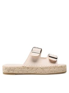Jenny Fairy Espadryle WSS20593-01A Beżowy. Brązowe espadryle Jenny Fairy, bez wzorów, z materiału, bez obcasa. Za 99,99 zł.