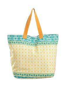 BLE Shopper bag w kolorze turkusowo-żółtym - 58 x 32 cm rozmiar: onesize. Żółte shopper bag BLE, bez wzorów, z materiału, na ramię, bez dodatków. Za 56,45 zł.