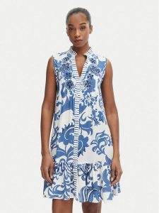 Iconique Sukienka letnia Daphne IC26-036 Niebieski Regular Fit. Niebieskie kombinezony Iconique, na lato, s, bez wzorów, z wiskozy, bez kołnierzyka, bez ramiączek. Za 429,99 zł.