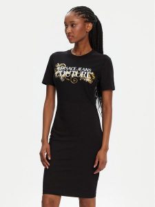 Versace Jeans Couture Sukienka codzienna 78HAOC06 Czarny Slim Fit. Czarne kombinezony Versace Jeans Couture, na co dzień, m, bez wzorów, z bawełny, bez kołnierzyka, bez ramiączek, proste. Za 609,99 zł.