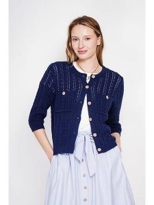 Le Jardin du Lin Kardigan w kolorze granatowym rozmiar: 36. Niebieskie kardigany Le jardin du lin, z bawełny. Za 130,99 zł.