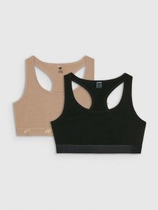 4F Biustonosz bawełniany z niskim wsparciem (2-pack) damski - multikolor M. Biustonosze 4f, bez wzorów, z bawełny. Za 79,99 zł.