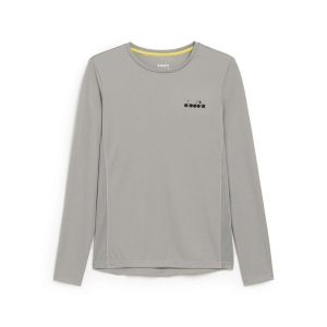 Koszulka damska DIADORA L. LS CORE TEE. Szare bluzki Diadora, l, bez wzorów, bez kołnierzyka, bez ramiączek. Za 49,99 zł.