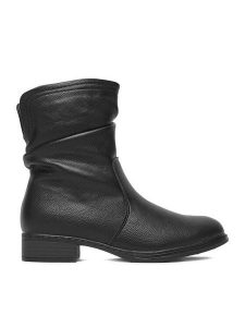 Clara Barson Botki CEO-WS6380-03 Czarny. Czarne botki Clara Barson, bez wzorów, z materiału, bez obcasa, na płaskiej podeszwie, bez zapięcia. Za 159,99 zł.