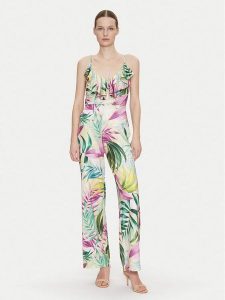 Guess Kombinezon W5GD72 KBAC2 Kolorowy Regular Fit. Kombinezony Guess, s, z aplikacjami, z syntetyku, bez kołnierzyka, bez ramiączek. Za 389,99 zł.