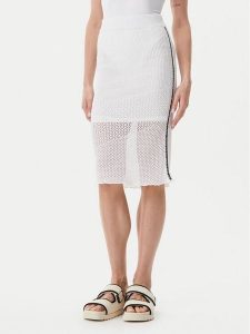 PINKO Spódnica midi Trivor 104892 A2EB Biały Regular Fit. Białe spódnice Pinko, s, bez wzorów, z wiskozy, midi. Za 499,99 zł.