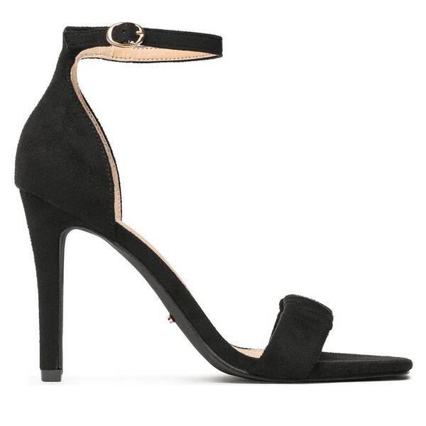 Sandały DeeZee. Czarne sandały DeeZee, bez wzorów, bez obcasa, na szpilce, bez zapięcia. Za 99,99 zł.