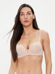 Tommy Hilfiger Biustonosz push-up UW0UW02405 Beżowy. Brązowe biustonosze TOMMY HILFIGER, bez wzorów, z syntetyku. Za 139,99 zł.