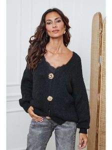 So Cachemire Kardigan "Believe" w kolorze czarnym rozmiar: L. Czarne kardigany So Cachemire, z kaszmiru. Za 262,91 zł.