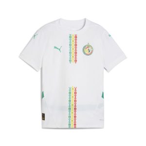Młodzieżowa koszulka domowa Senegal 2025 PUMA. Biała bluzki Puma, m, bez wzorów, młodzieżowe, bez kołnierzyka, bez ramiączek. Za 329,00 zł.