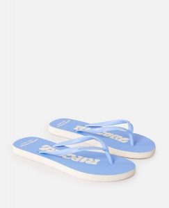 Japonki damskie Rip Curl Icons Of Surf Bloom. Niebieskie klapki Rip Curl, bez wzorów, z materiału, bez obcasa. Za 73,99 zł.