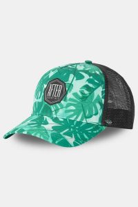 Czapka z pianki wodnej dla dorosłych, unisex – wzór „Big Leaves”. Zielone czapki AFTER ESSENTIALS, bez wzorów, z poliesteru. Za 66,00 zł.