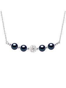 Mitzuko Srebrny naszyjnik z perłami - dł. 42 cm rozmiar: onesize. Czarne naszyjniki Mitzuko, z kryształem, srebrne. Za 264,95 zł.