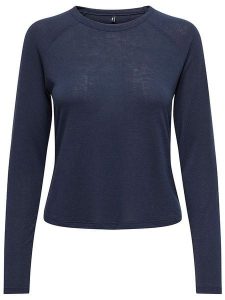 ONLY Koszulka w kolorze granatowym rozmiar: XL. Niebieskie bluzki ONLY, xl, bez wzorów, bez kołnierzyka, bez ramiączek. Za 43,88 zł.