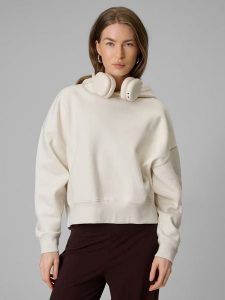 4F Bluza dresowa regular z kapturem damska - biała M. Białe bluzy 4f, m, bez wzorów, z dresówki, z kapturem. Za 159,99 zł.