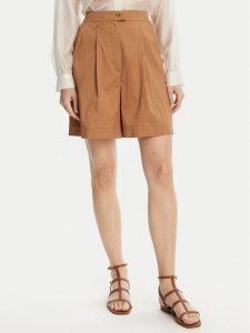 Max Mara Beachwear Bermudy Sultano 2516141019 Brązowy Relaxed Fit. Brązowe szorty Max Mara Beachwear, bez wzorów, z bawełny. Za 429,99 zł.