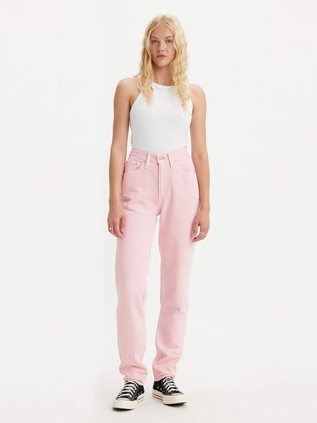 Levi's Dżinsy "80S" - Mom fit - w kolorze jasnoróżowym rozmiar: W28/L30. Różowe jeansy Levi's®, z aplikacjami, z podwyższonym stanem. Za 191,88 zł.