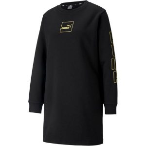 Bluza damska długa sportowa Puma Holiday. Czarne bluzy Puma, s, bez wzorów, bez kaptura. W wyprzedaży za 129,00 zł.